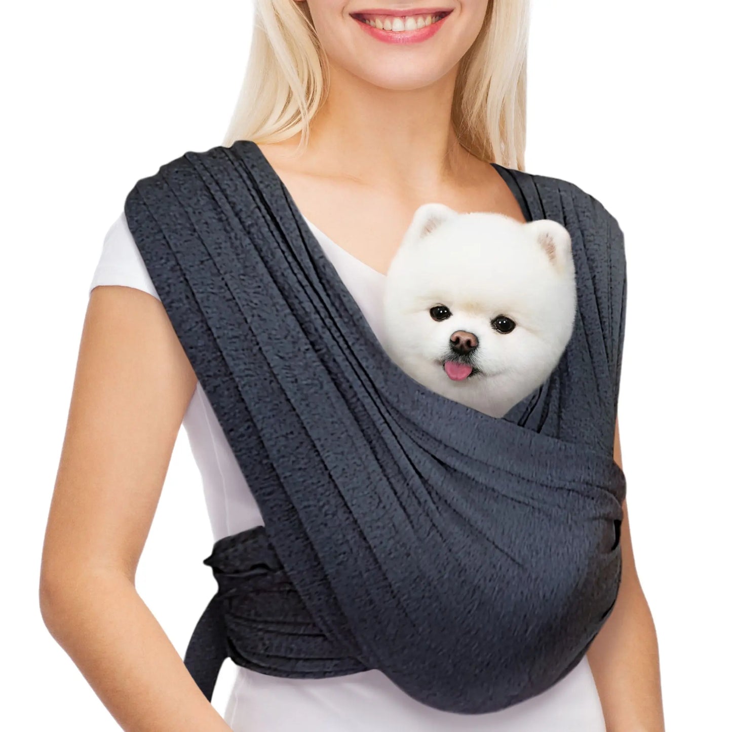 Anccoplus Flexible Pet Sling Carrier - Front Facing, Cat Sling, Hands-Free, Soft Premium Cotton, Reduces Back Stress, Safe for Small Pets