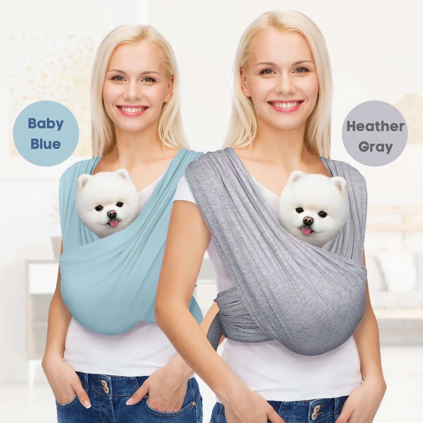 Anccoplus Flexible Pet Sling Carrier - Front Facing, Cat Sling, Hands-Free, Soft Premium Cotton, Reduces Back Stress, Safe for Small Pets