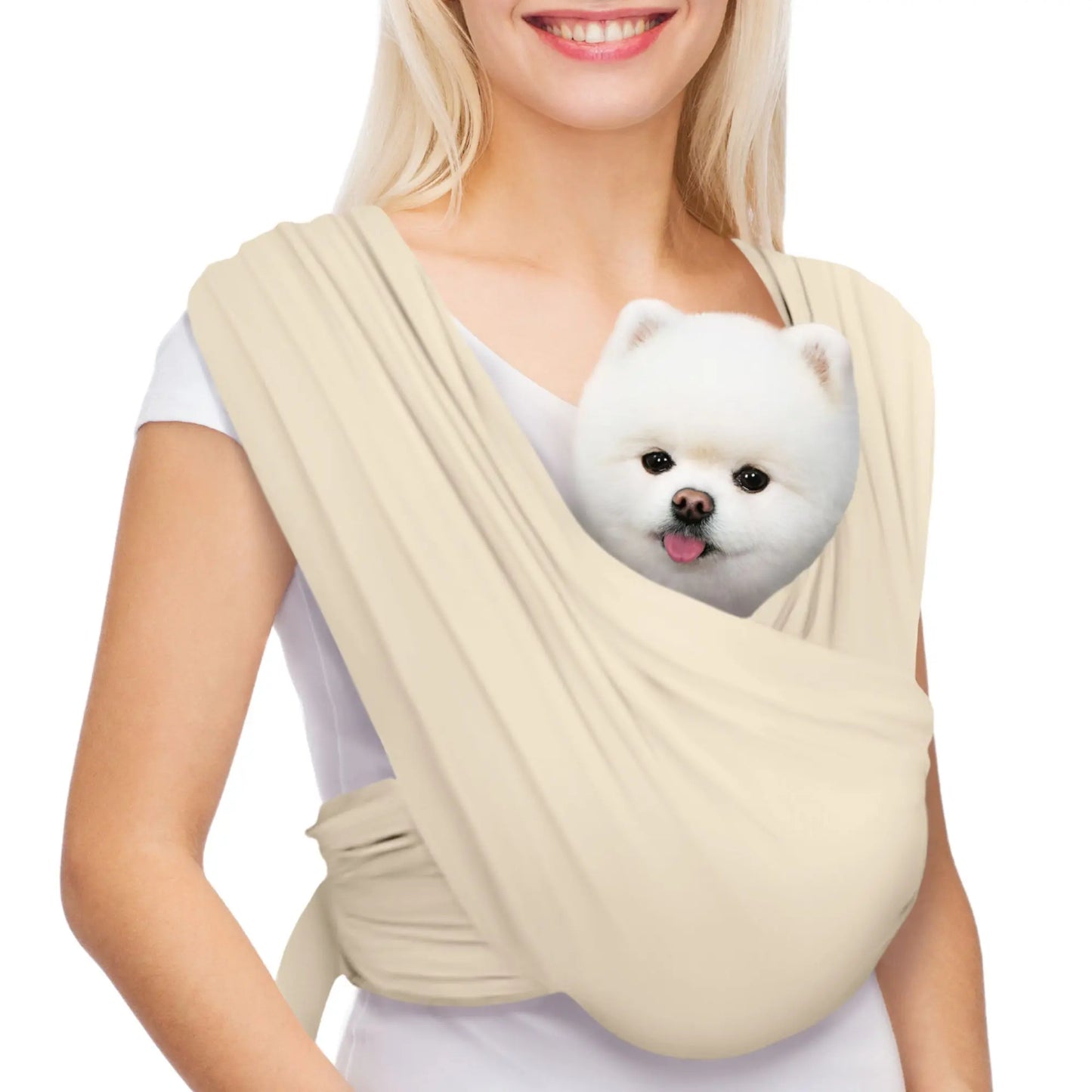 Anccoplus Flexible Pet Sling Carrier - Front Facing, Cat Sling, Hands-Free, Soft Premium Cotton, Reduces Back Stress, Safe for Small Pets