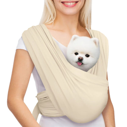 Anccoplus Flexible Pet Sling Carrier - Front Facing, Cat Sling, Hands-Free, Soft Premium Cotton, Reduces Back Stress, Safe for Small Pets