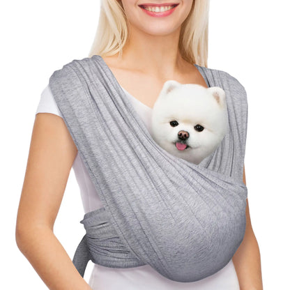 Anccoplus Flexible Pet Sling Carrier - Front Facing, Cat Sling, Hands-Free, Soft Premium Cotton, Reduces Back Stress, Safe for Small Pets