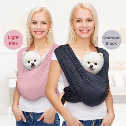 Anccoplus Flexible Pet Sling Carrier - Front Facing, Cat Sling, Hands-Free, Soft Premium Cotton, Reduces Back Stress, Safe for Small Pets